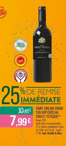 Match CHÂTEAU PONTET TEYSSIER SAINT EMILION GRAND CRU AOP offre