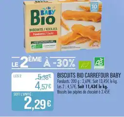 Match CARREFOUR BABY BISCUITS BIO offre