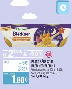 Match BLÉDINER BLEDINA PLATS BÉBÉ SOIR offre