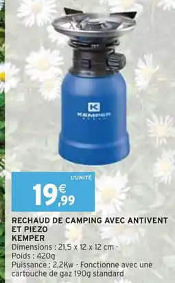 Intermarché KEMPER RECHAUD DE CAMPING AVEC ANTIVENT ET PIEZO offre