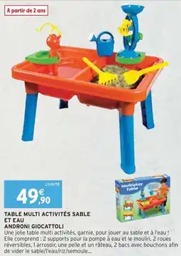 Intermarché ANDRONI GIOCATTOLI TABLE MULTI ACTIVITÉS SABLE ET EAU offre