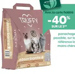 Truffaut Truffy -40% sur le 2nd avec la carte fidélité sur les litières Truffy pour chat offre