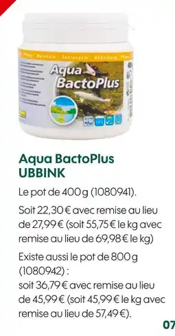 Truffaut UBBINK Aqua BactoPlus offre