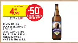 Intermarché Duchesse ou riz au lait cannelle Bière Triple offre