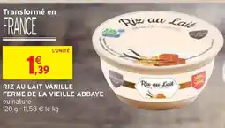 Intermarché FERME DE LA VIEILLE ABBAYE Riz au Lait Vanille offre
