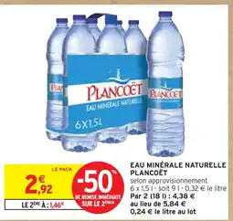 Intermarché PLANCÔET Eau minérale naturelle offre