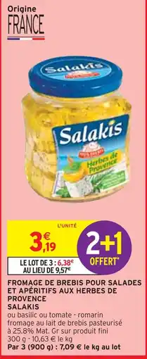 Intermarché Salakis Fromage de brebis pour salades et apéritifs aux herbes de Provence offre
