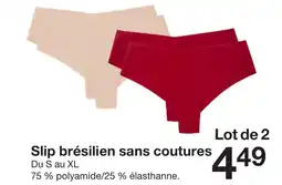 Zeeman Slip brésilien sans coutures offre