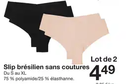 Zeeman Slip brésilien sans coutures offre