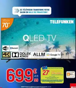 BUT TELEFUNKEN Smart tv qled 70" (180cm) 24qauhd70b, offre