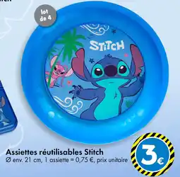 TEDi Assiettes réutilisables stitch offre