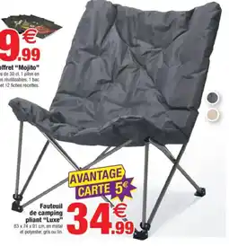 Bazarland Fauteuil de camping pliant "Luxe" offre