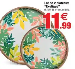 Bazarland Lot de 2 plateaux "Exotique" offre