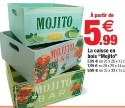 Bazarland La caisse en bois "Mojito" offre