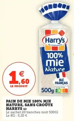 Utile Pain de mie 100 mie nature sans croûte harrys offre