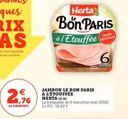 Utile Jambon le bon paris à l'étouffée herta offre