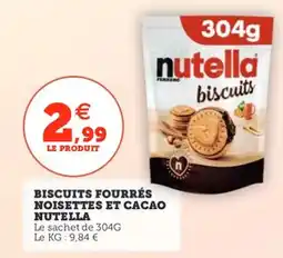 Utile Biscuits fourrés noisettes et cacao nutella offre