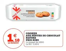 Utile Cookies aux pépites de chocolat nature prix mini offre