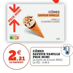 Utile Cônes saveur vanille prix mini offre