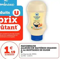 Utile Mayonnaise allégée en matières grasses à la moutarde de dijon u offre