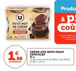 Utile Crème aux ceufs frais chocolat u offre