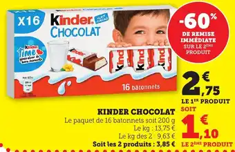 Maximarché Kinder chocolat offre