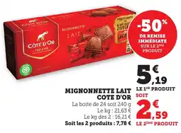 Maximarché Mignonnette lait côte d'or offre