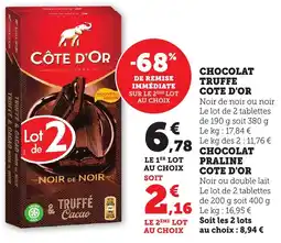 Maximarché Chocolat truffe cote d'or offre
