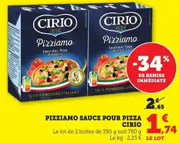 Maximarché Pizziamo sauce pour pizza cirio offre