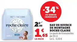 Maximarché Eau de source de montagne roche claire offre