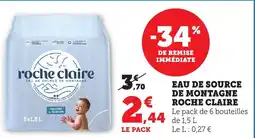 Maximarché Eau de source de montagne roche claire offre