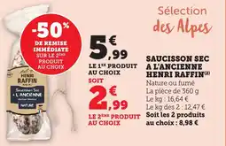 Maximarché Saucisson sec a l'ancienne henri raffin offre