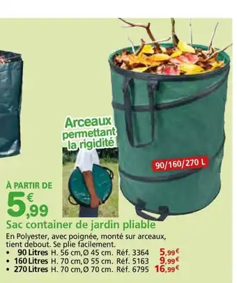 Provence Outillage Sac container de jardin pliable offre