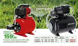 Provence Outillage Pompes surpresseurs 220 volts offre