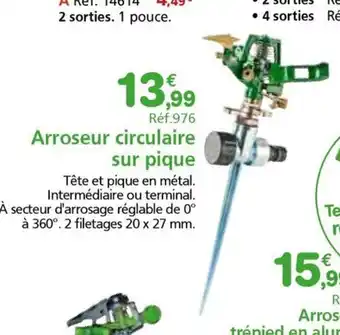 Provence Outillage Arroseur circulaire sur pique offre