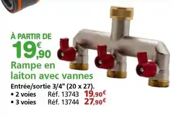 Provence Outillage Rampe en laiton avec vannes offre