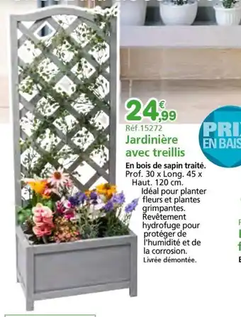 Provence Outillage Jardinière avec treillis offre