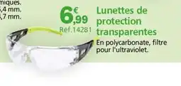 Provence Outillage Lunettes de protection transparentes offre