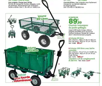Provence Outillage Chariots remorques de jardin grillagés offre