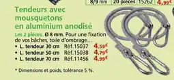 Provence Outillage Tendeurs avec mousquetons en en aluminium anodisé offre