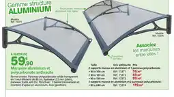 Provence Outillage Marquise aluminium et polycarbonate anthracite offre