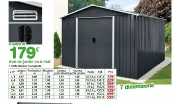 Provence Outillage Abri de jardin en métal offre