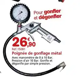 Provence Outillage Poignée de gonflage métal offre