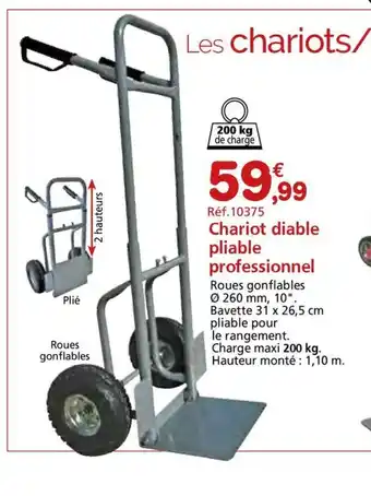 Provence Outillage Chariot diable pliable professionnel offre