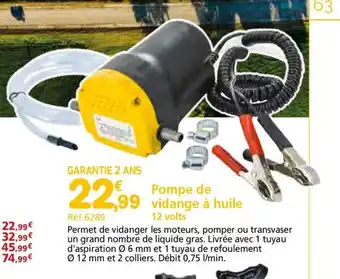 Provence Outillage Pompe de vidange à huile offre