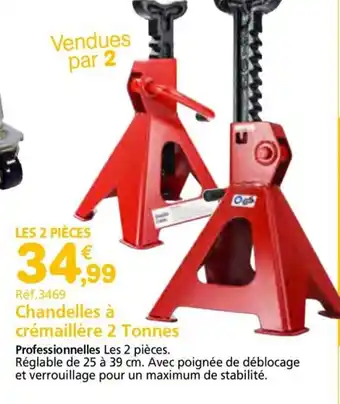 Provence Outillage Chandelles à crémaillère 2 Tonnes offre