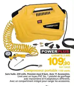 Provence Outillage POWERPLUS Compresseur portable 1100 watts offre