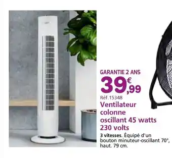 Provence Outillage Ventilateur colonne oscillant 45 watts 230 volts offre