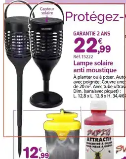 Provence Outillage Lampe solaire anti moustique offre