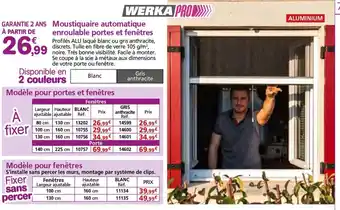 Provence Outillage Moustiquaire automatique enroulable portes et fenêtres offre